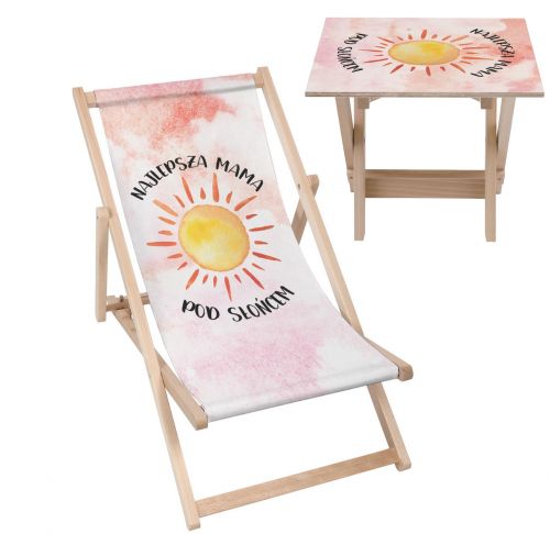 Zestaw Leżak i stolik Najlepsza Mama pod Słońcem
