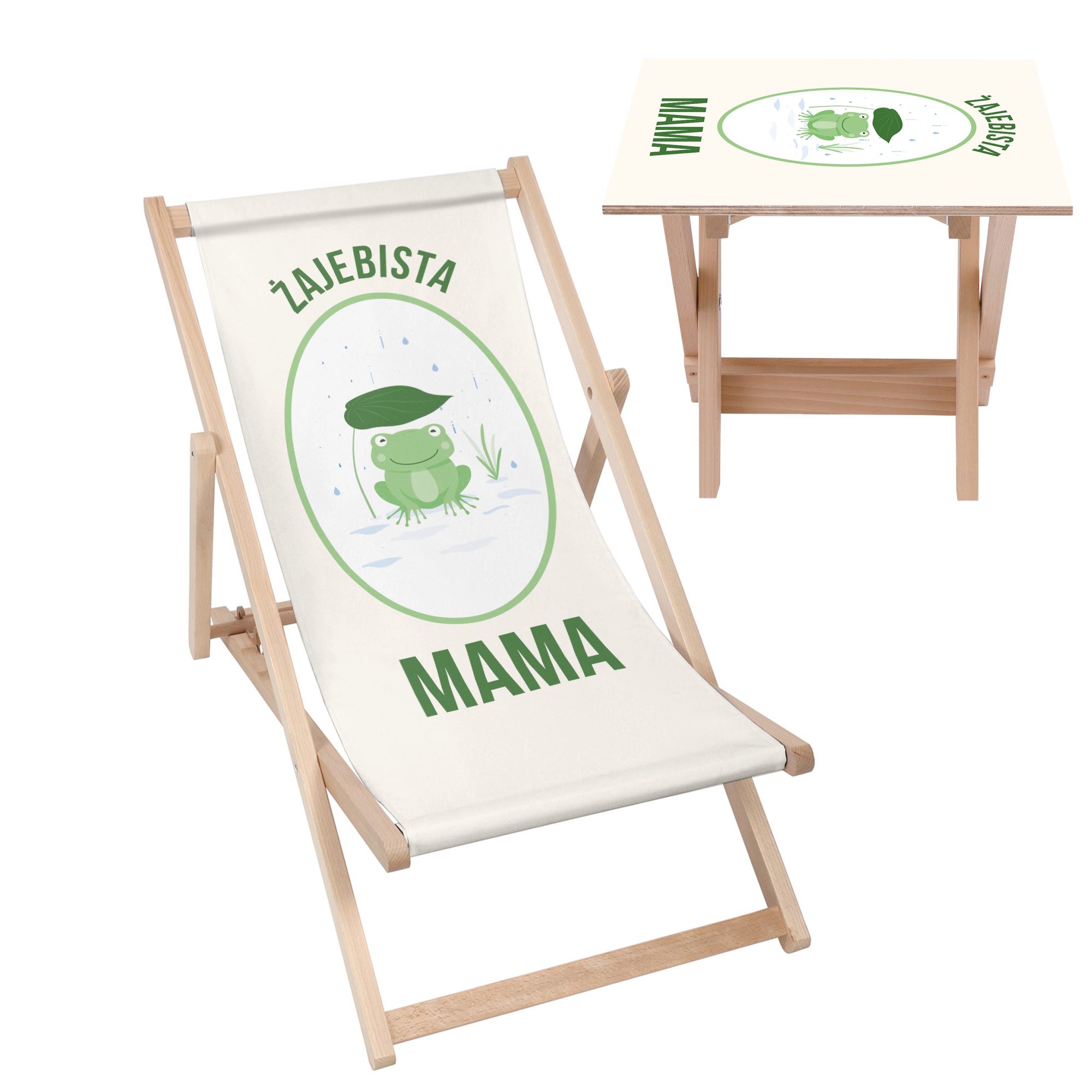 Zestaw Leżak i stolik Żajebista Mama