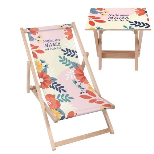 Zestaw Leżak i stolik Najlepsza Mama