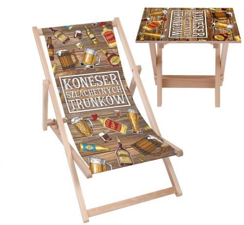 Zestaw Leżak i stolik Koneser szlachetnych trunków