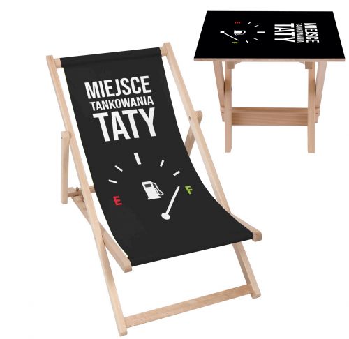 Zestaw Leżak i stolik Miejsce Tankowania Taty