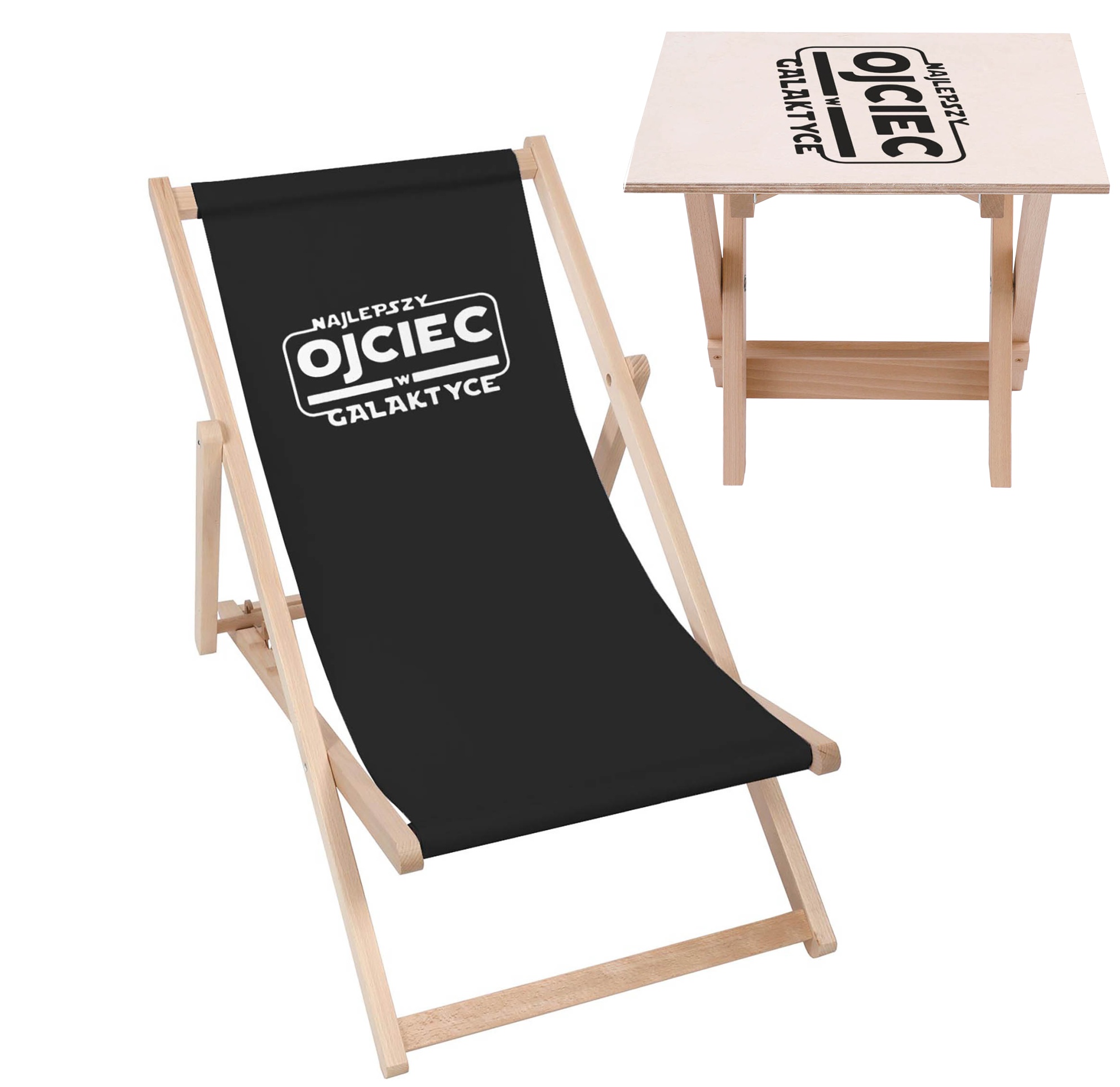 Zestaw Leżak i stolik Najlepszy Ojciec w Galaktyce