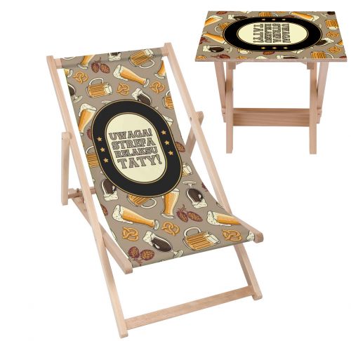 Zestaw Leżak i stolik Strefa Relaksu Taty