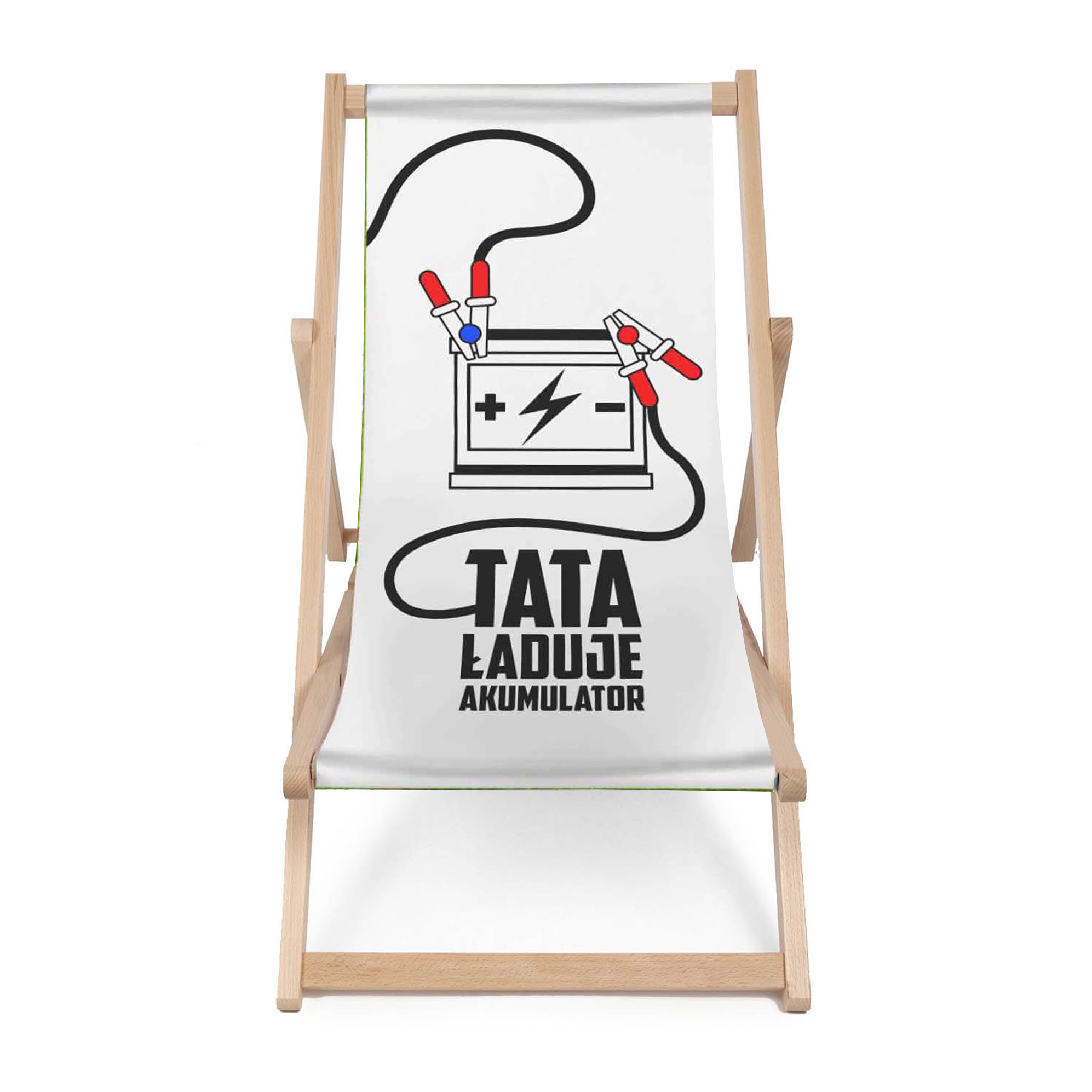 Zestaw Leżak i stolik Tata Ładuje akumulator White