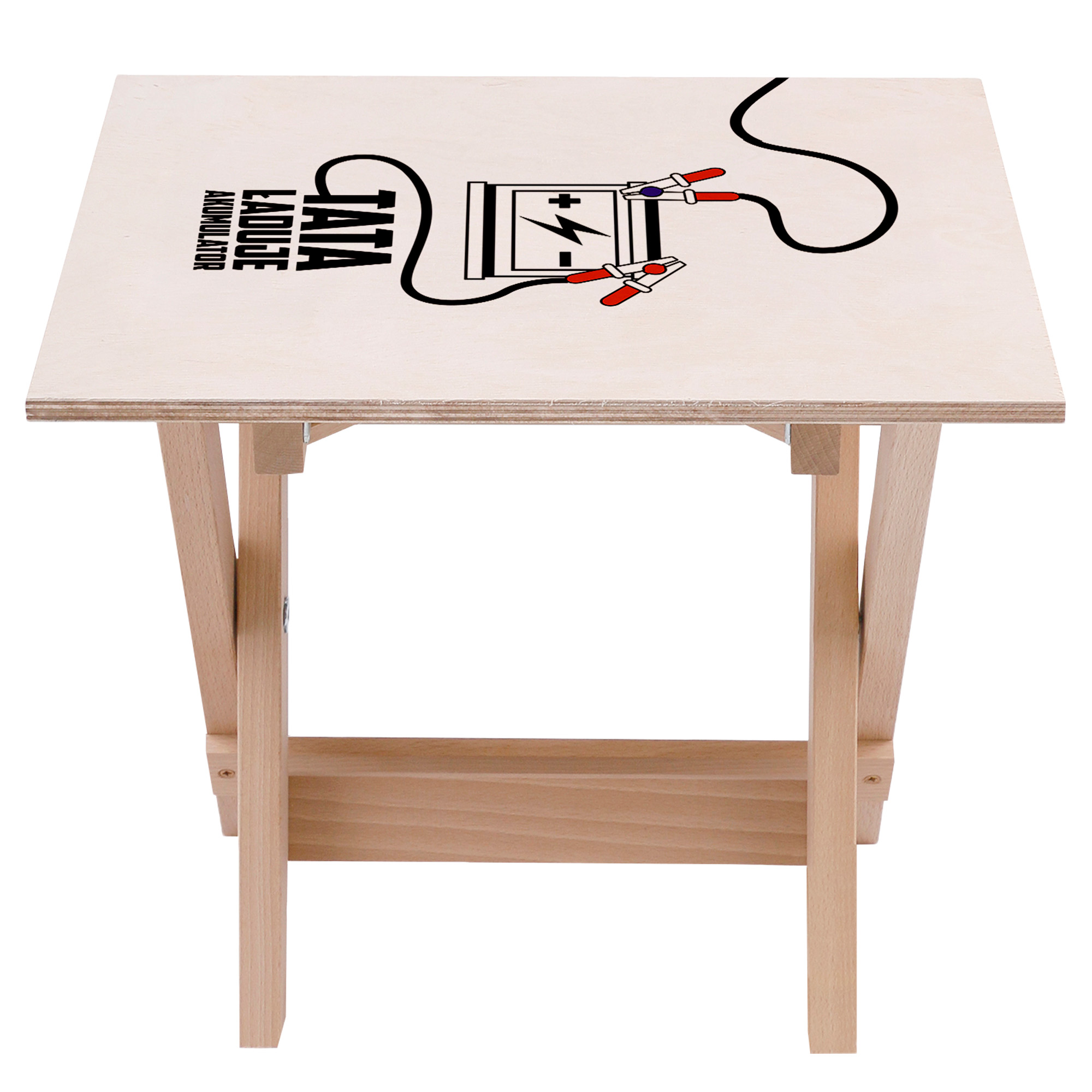 Zestaw Leżak i stolik Tata Ładuje akumulator White