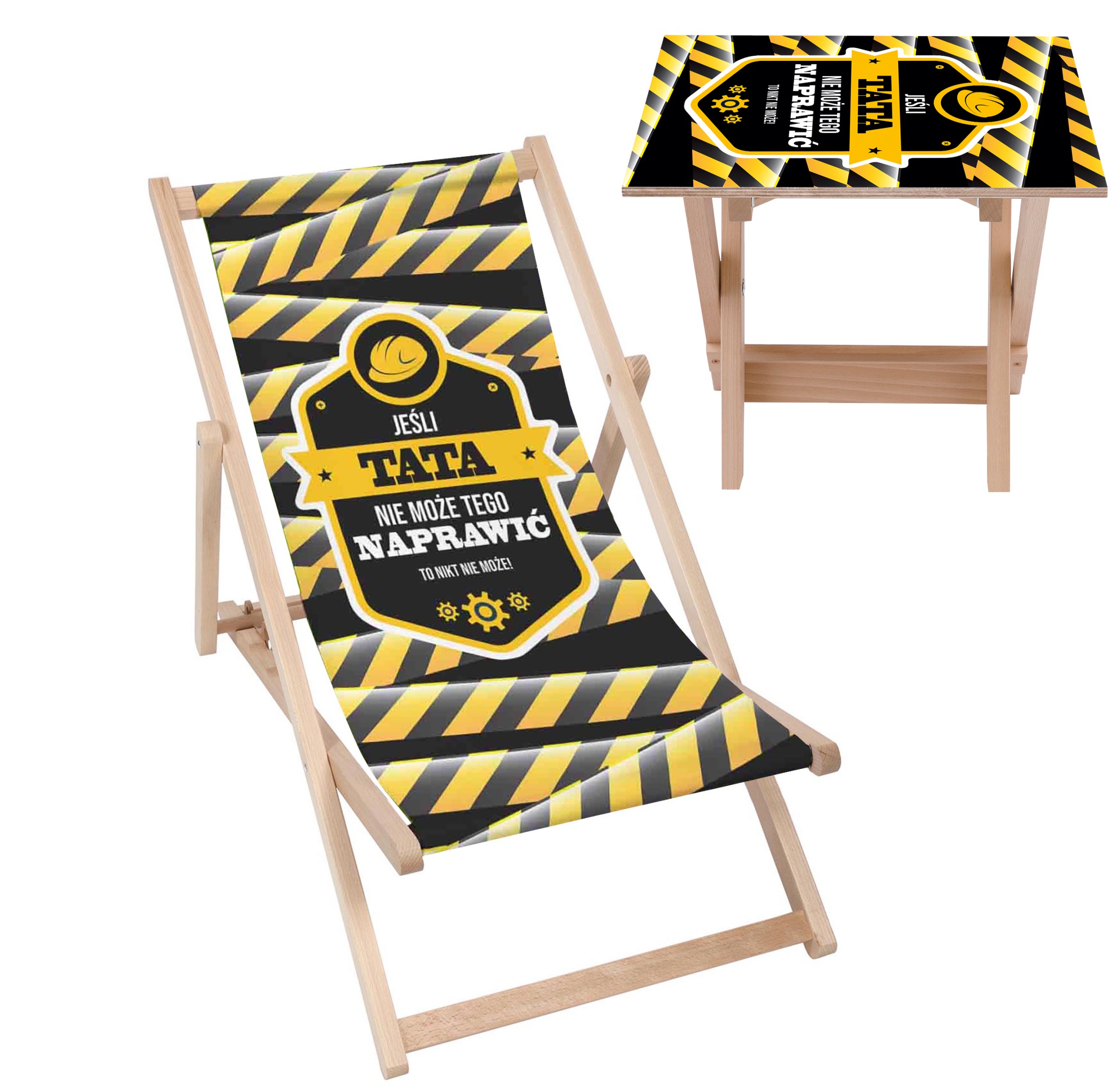 Zestaw Leżak i stolik Tata naprawia