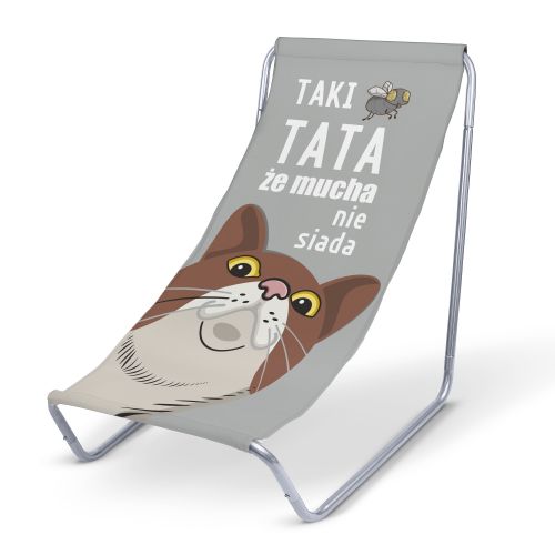Leżak metalowy Tata że mucha nie siada
