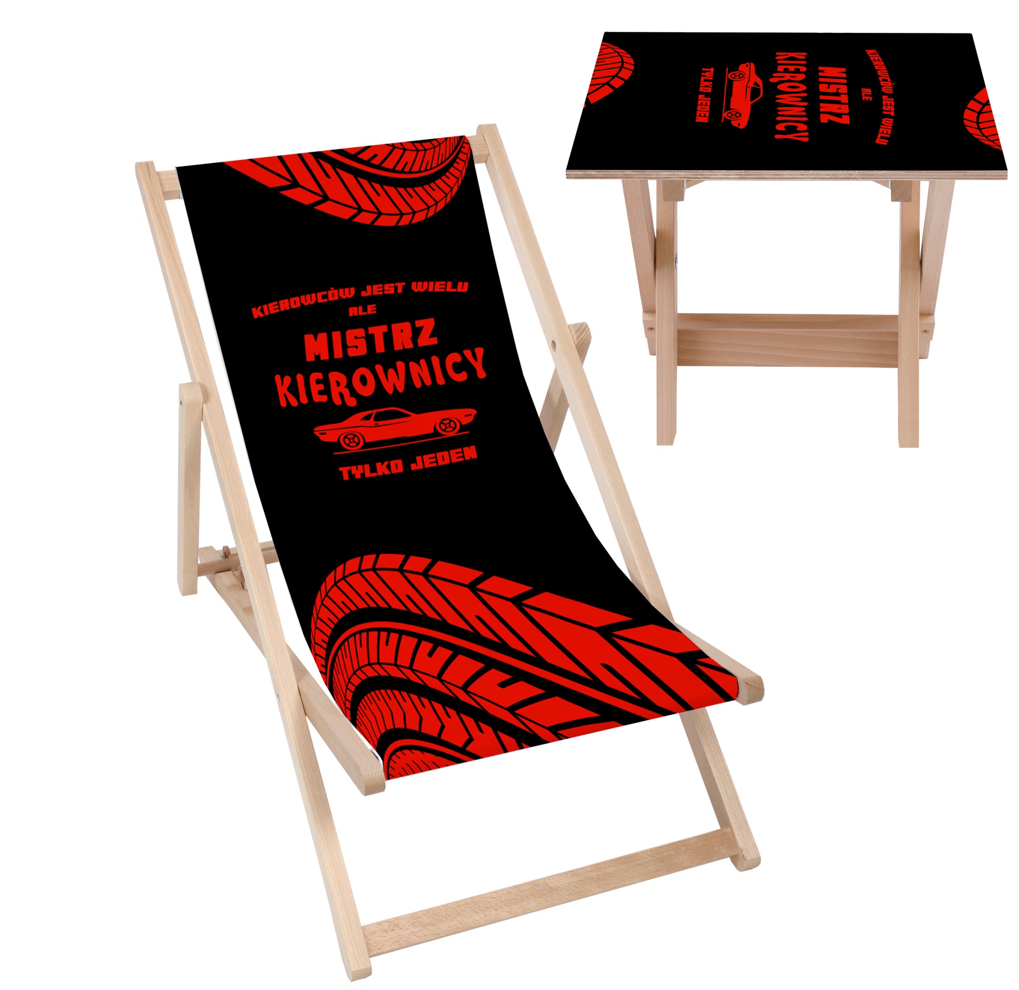 Zestaw Leżak i stolik Mistrz Kierownicy