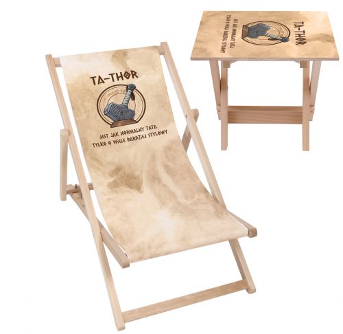 Zestaw Leżak i stolik Ta-Thor