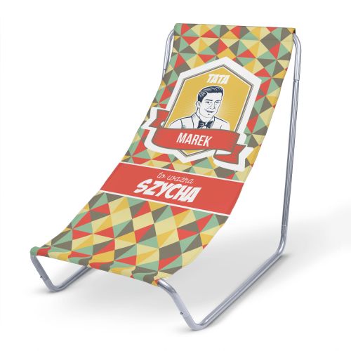 Leżak metalowy Tata to ważna Szycha PERSONALIZACJA