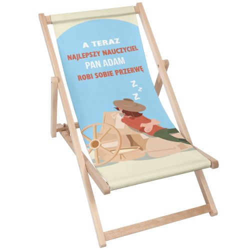 Leżak klasyczny Nauczyciel robi przerwę PERSONALIZACJA