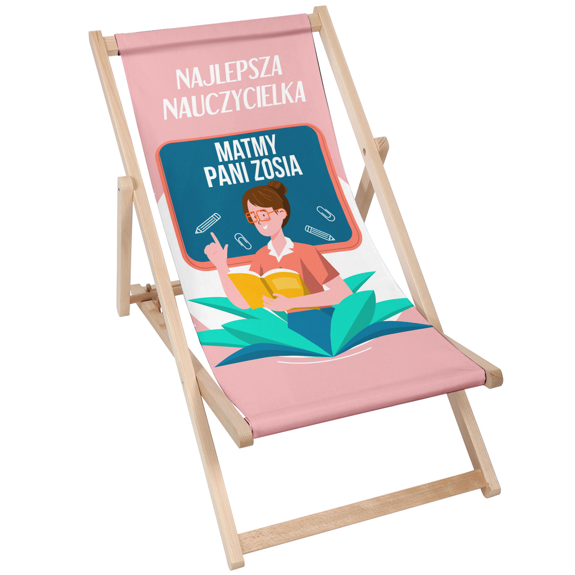 Leżak klasyczny Najlepsza Nauczycielka PERSONALIZACJA