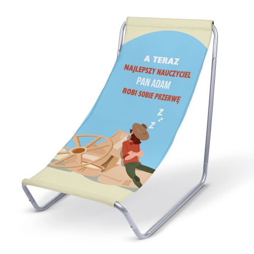 Leżak metalowy Nauczyciel robi przerwę PERSONALIZACJA