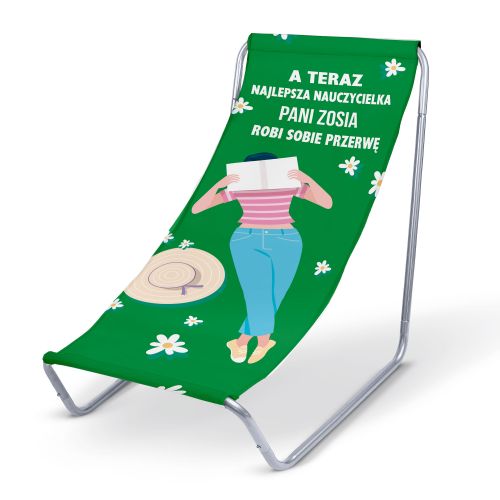 Leżak metalowy Nauczycielka robi przerwę PERSONALIZACJA