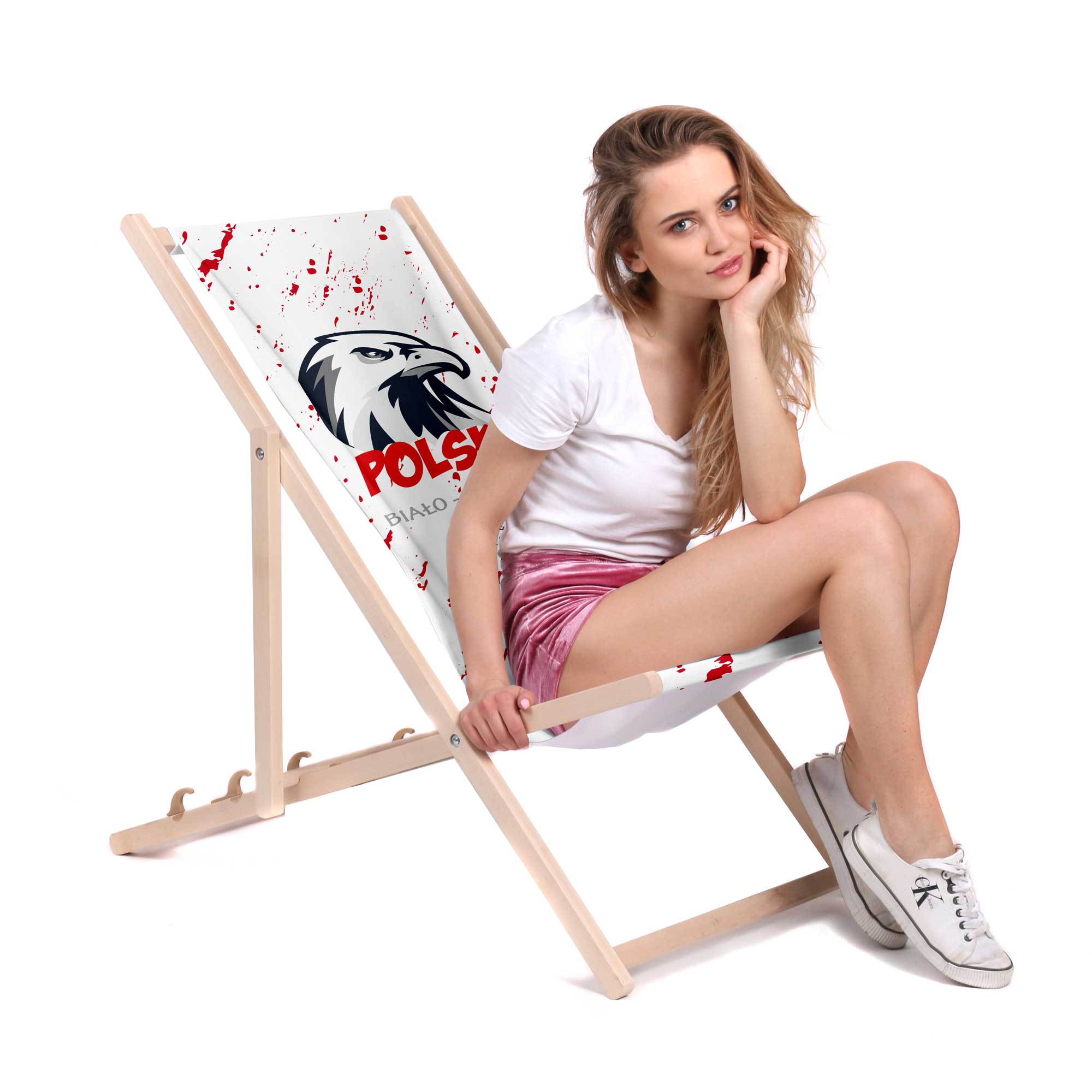 Leżak klasyczny Polska Biało Czerwoni