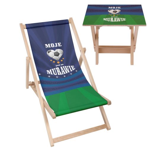Zestaw Leżak i stolik Moje Serce jest na Murawie