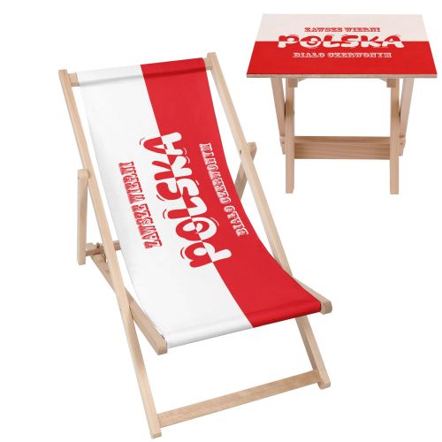 Zestaw Leżak i stolik Wierni Biało Czerwonym