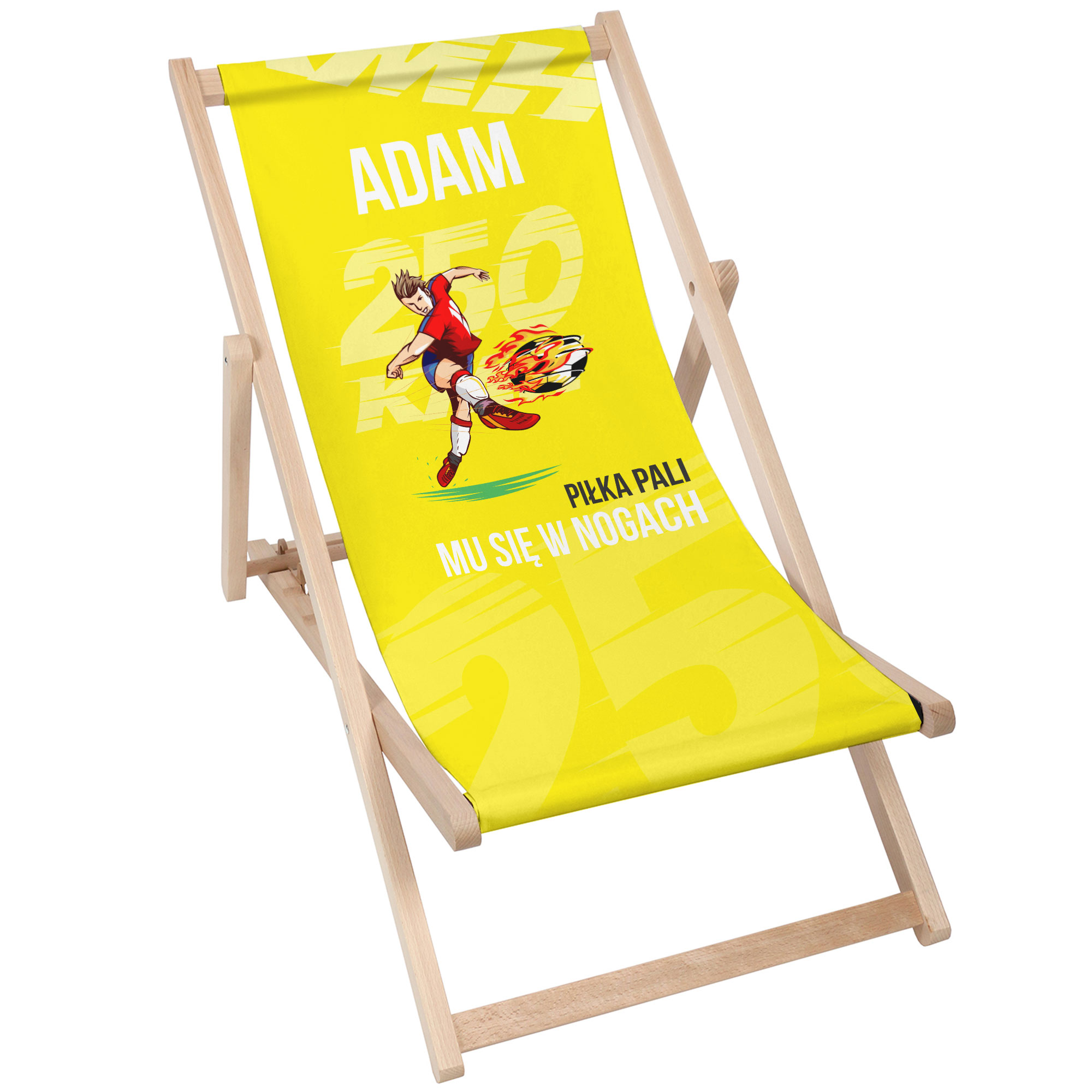 Leżak klasyczny Piłka pali się mu w nogach PERSONALIZACJA