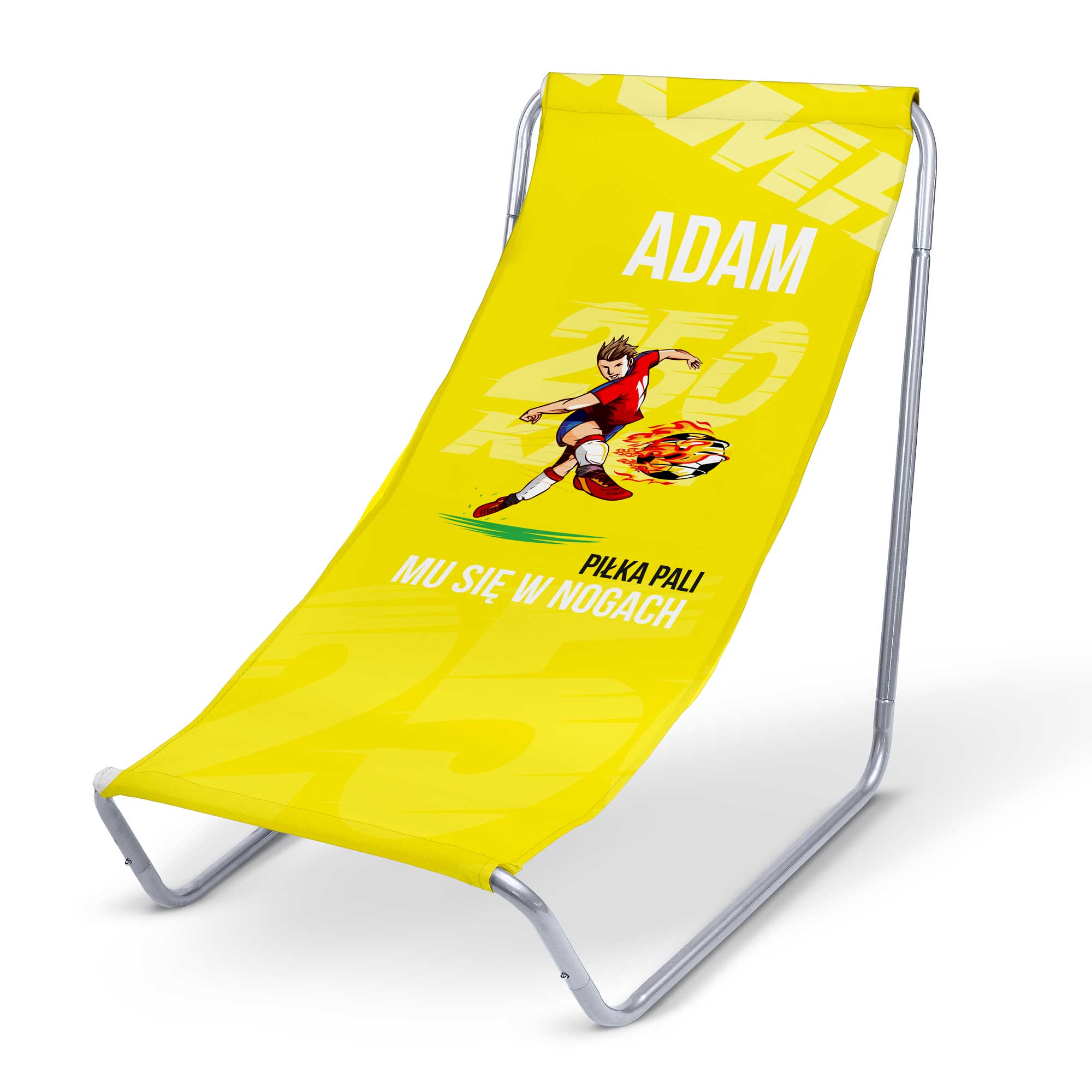 Leżak metalowy Piłka pali się w nogach PERSONALIZACJA