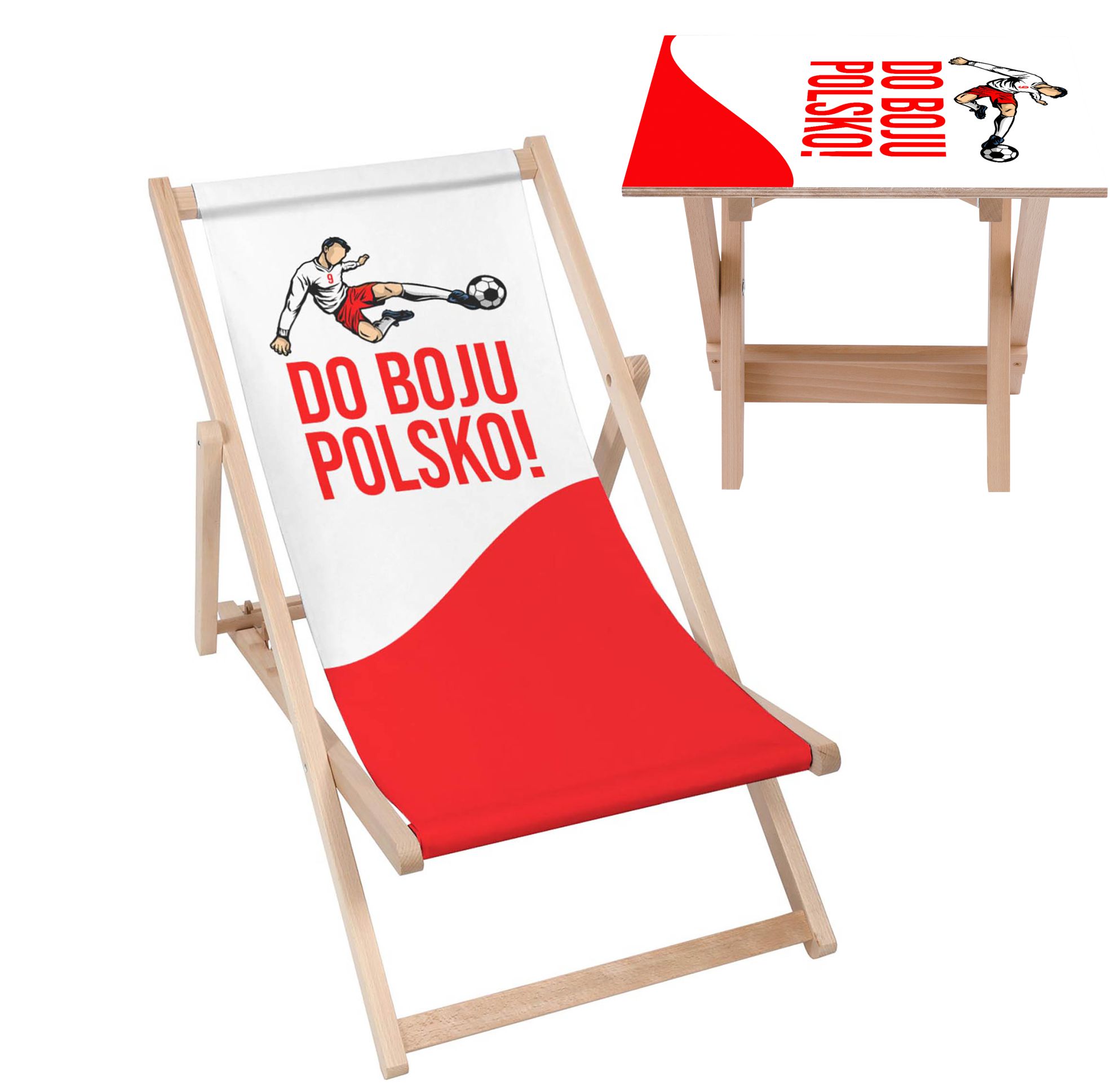 Zestaw Leżak i stolik Do boju Polsko