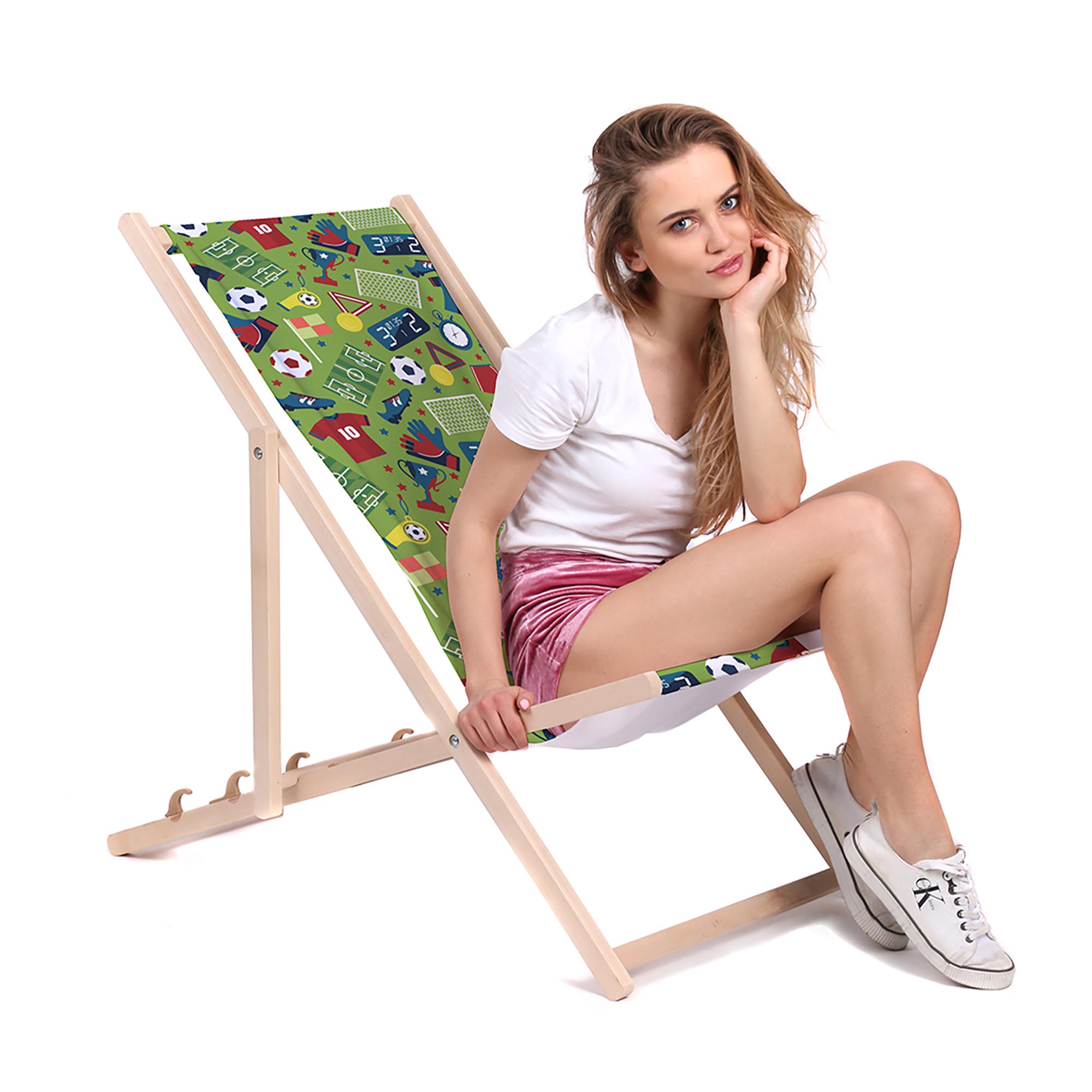 Zestaw Leżak i stolik Football Green