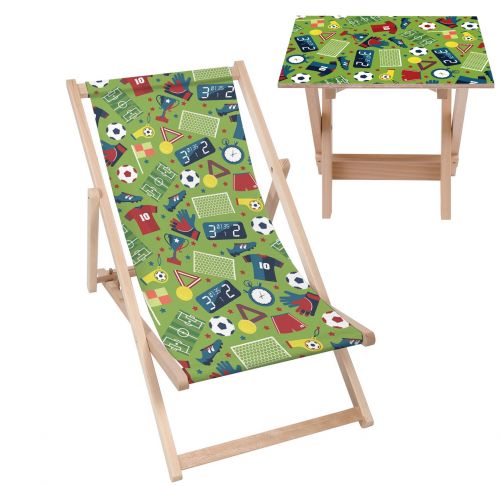 Zestaw Leżak i stolik Football Green