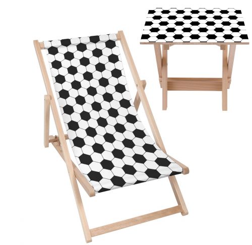 Zestaw Leżak i stolik Football Black