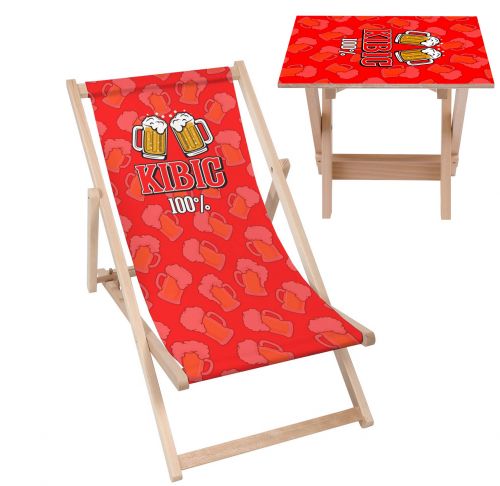 Zestaw Leżak i stolik Kibic 100%