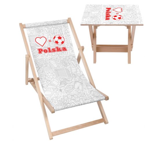 Zestaw Leżak i stolik Polska Piłka