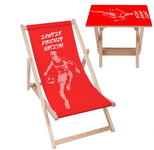 Zestaw Leżak i stolik Zawsze Kibicuje Naszym