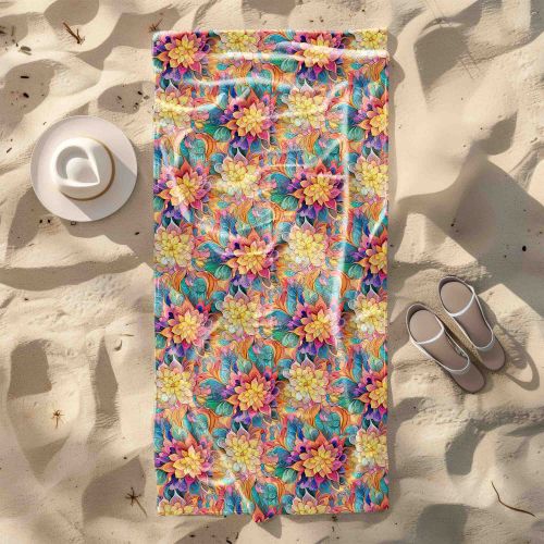 Ręcznik Botanical Floral Geometric Pattern