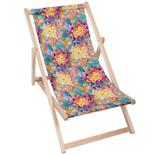 Leżak klasyczny Botanical Floral Geometric Pattern