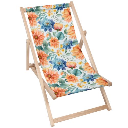 Leżak klasyczny Watercolor Flower Leaves