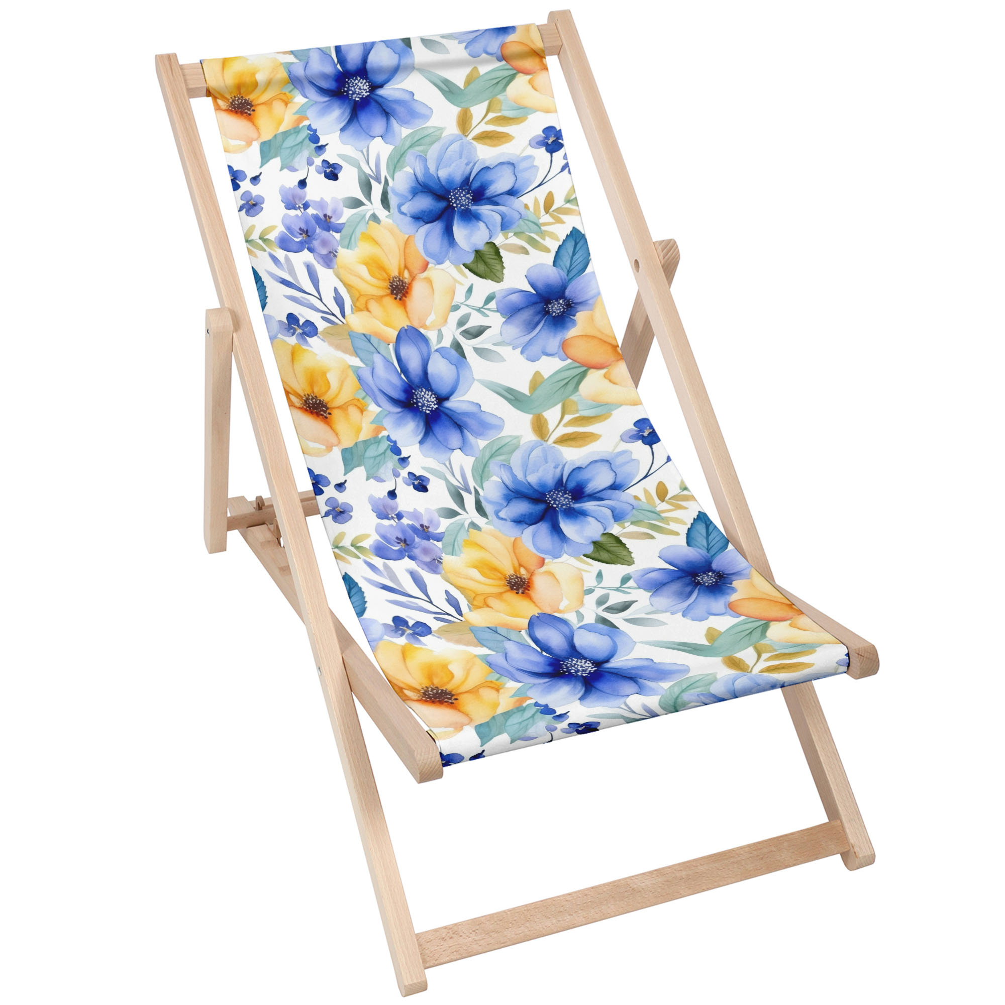 Leżak klasyczny Yellow and Blue Flowers