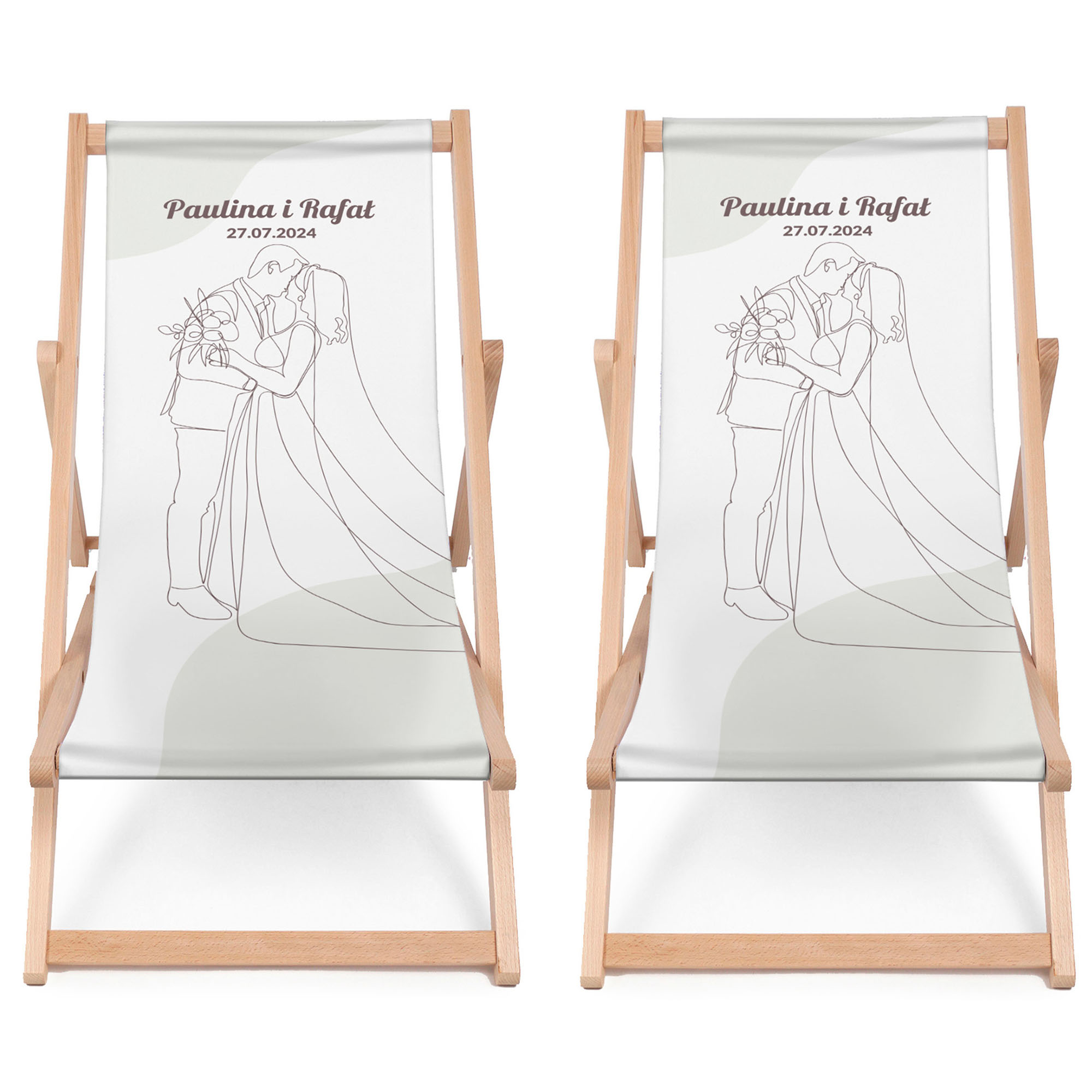 Komplet Leżaków Para Młoda PERSONALIZACJA