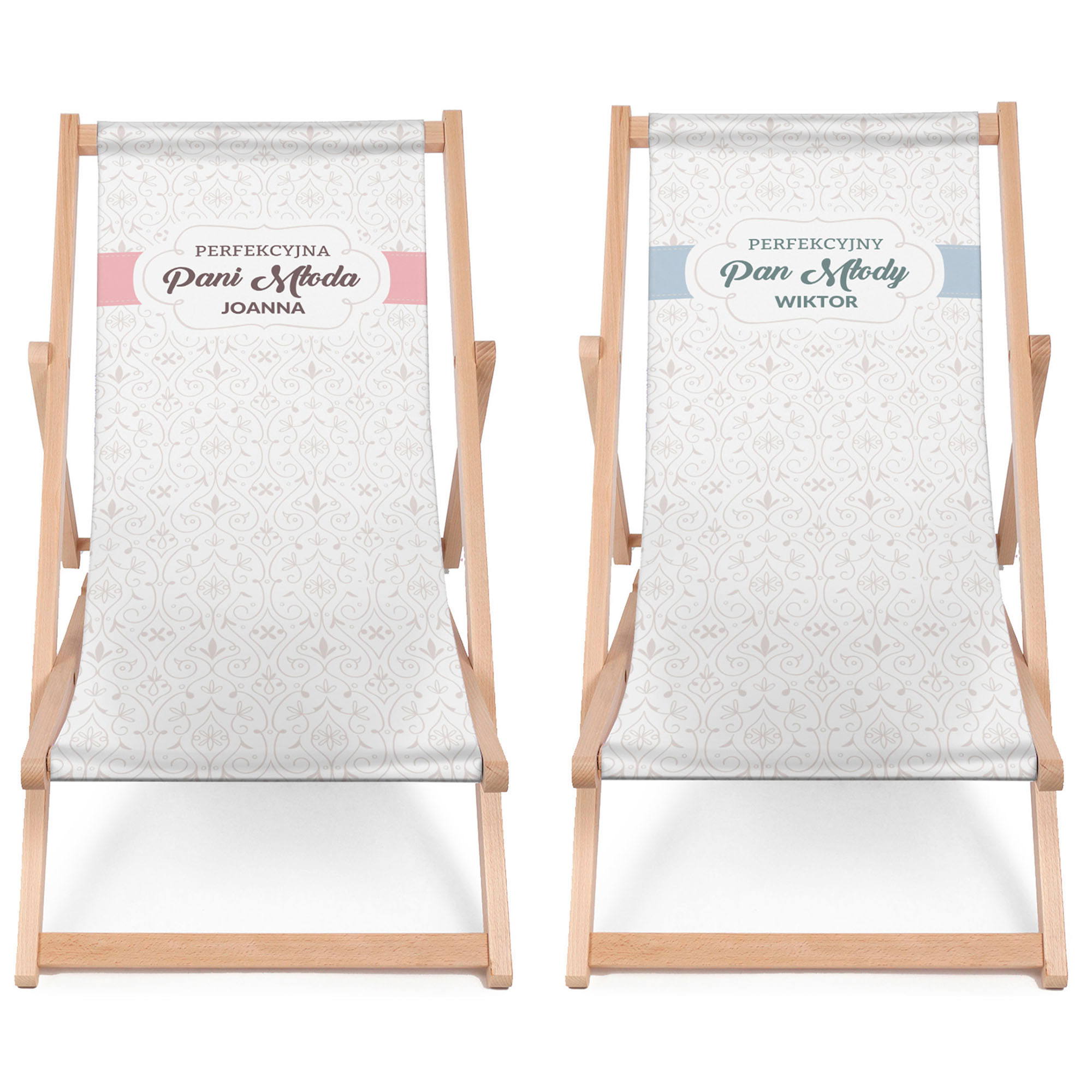 Komplet Leżaków Perfekcyjna Para Młoda PERSONALIZACJA