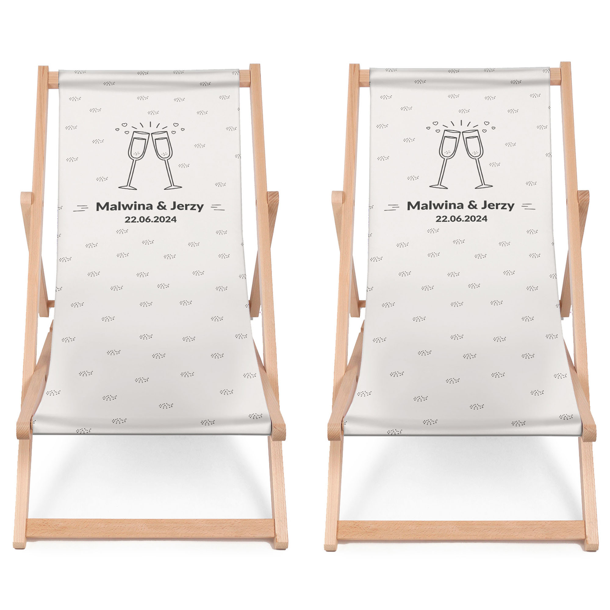 Komplet Leżaków Szampan PERSONALIZACJA