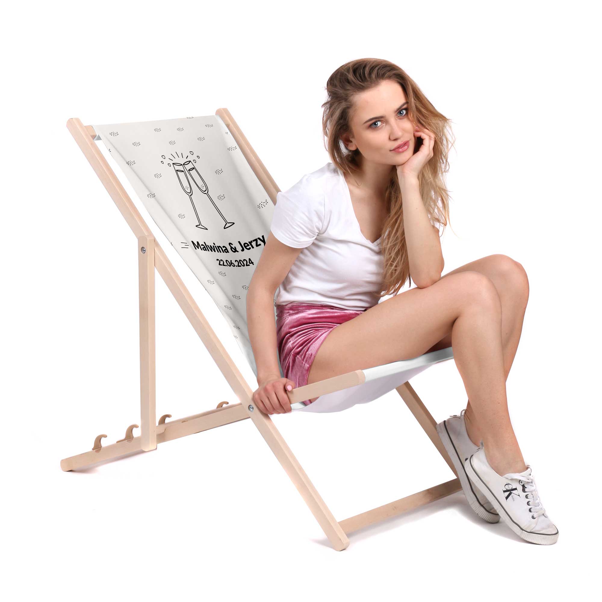 Komplet Leżaków Szampan PERSONALIZACJA