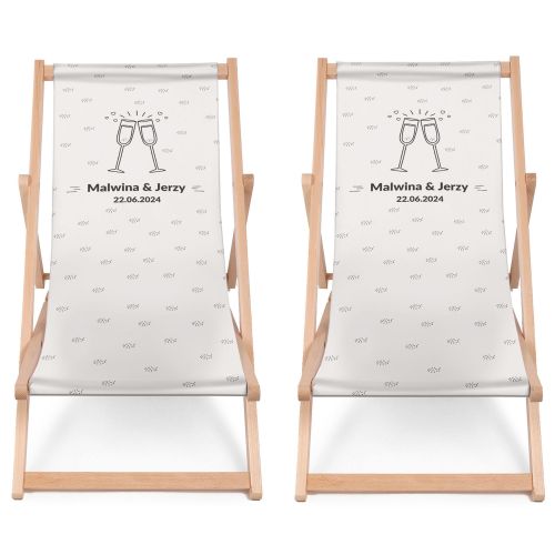Komplet Leżaków Szampan PERSONALIZACJA