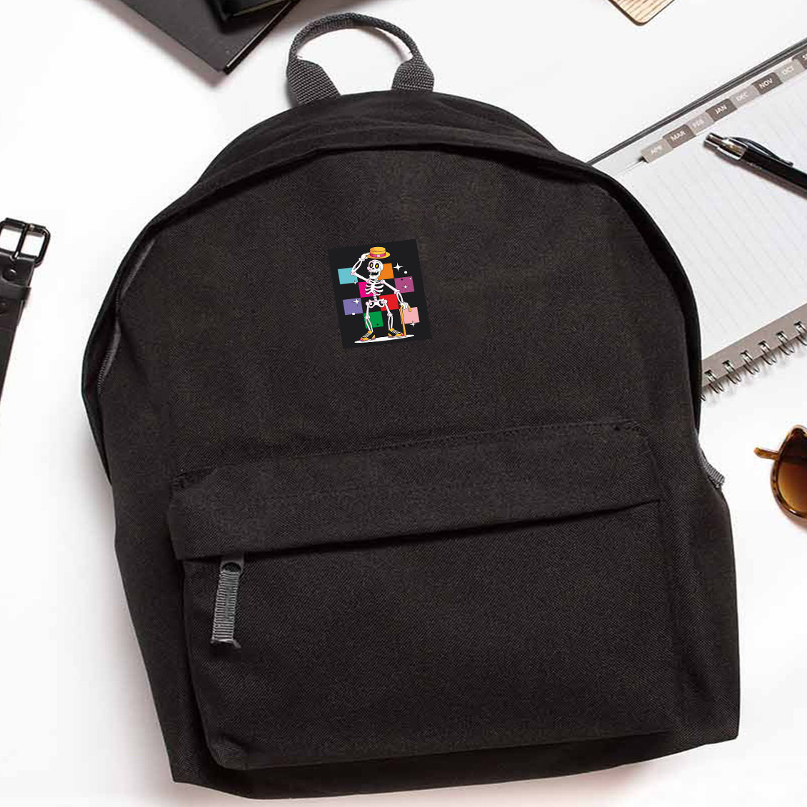 Zestaw Plecak Simple i piórnik Skeleton