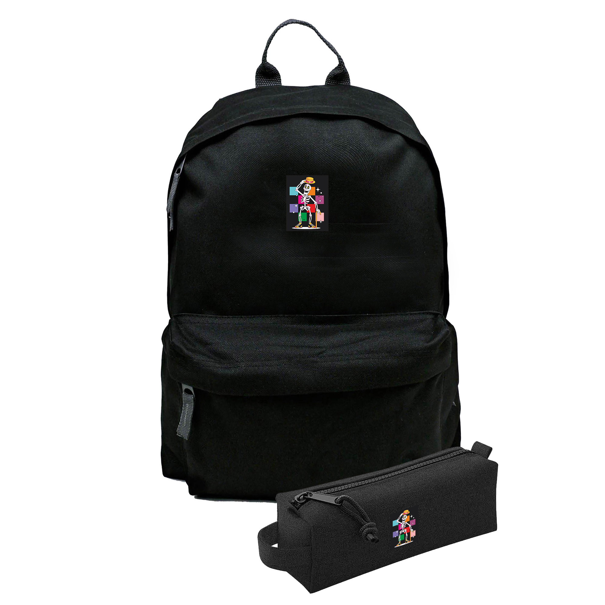 Zestaw Plecak Simple i piórnik Skeleton