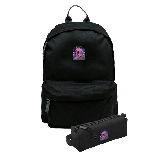 Zestaw Plecak Simple i piórnik Skull Chessboard