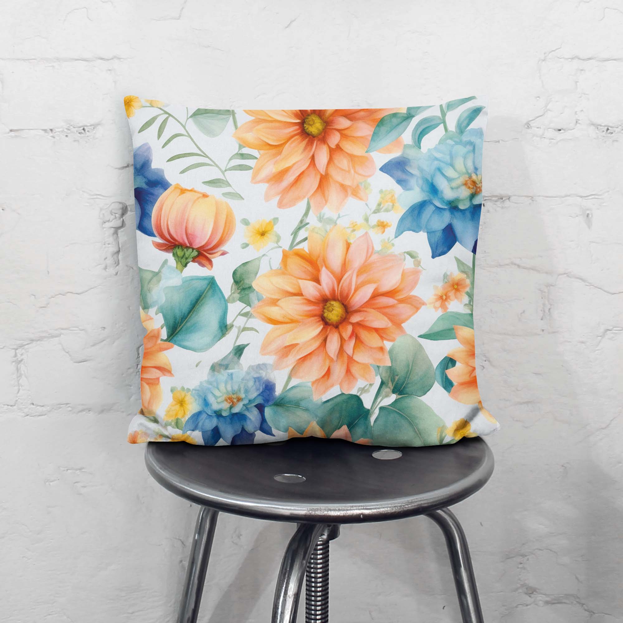 Poduszka Watercolor Flowers Leaves