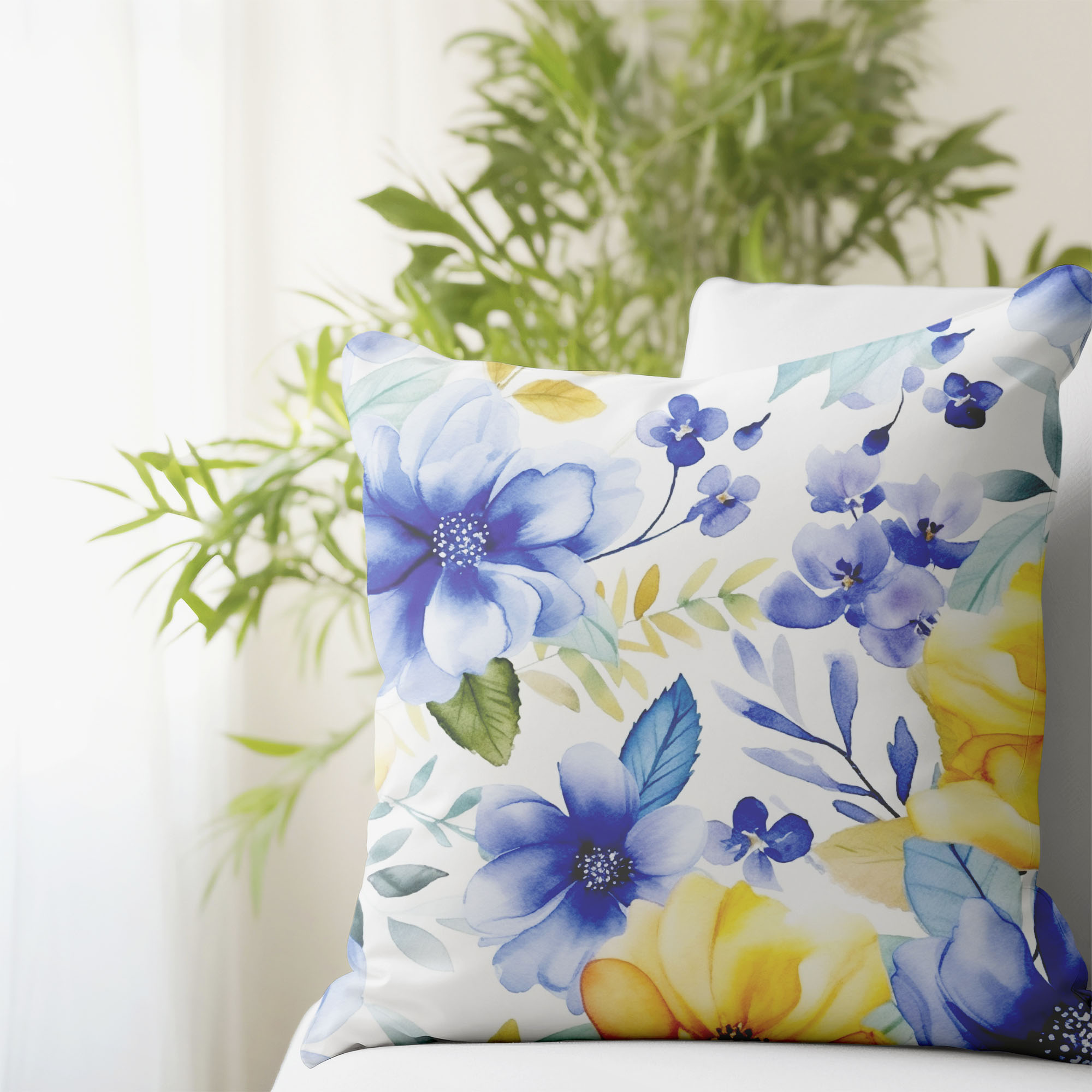 Poduszka Yellow and Blue Flowers