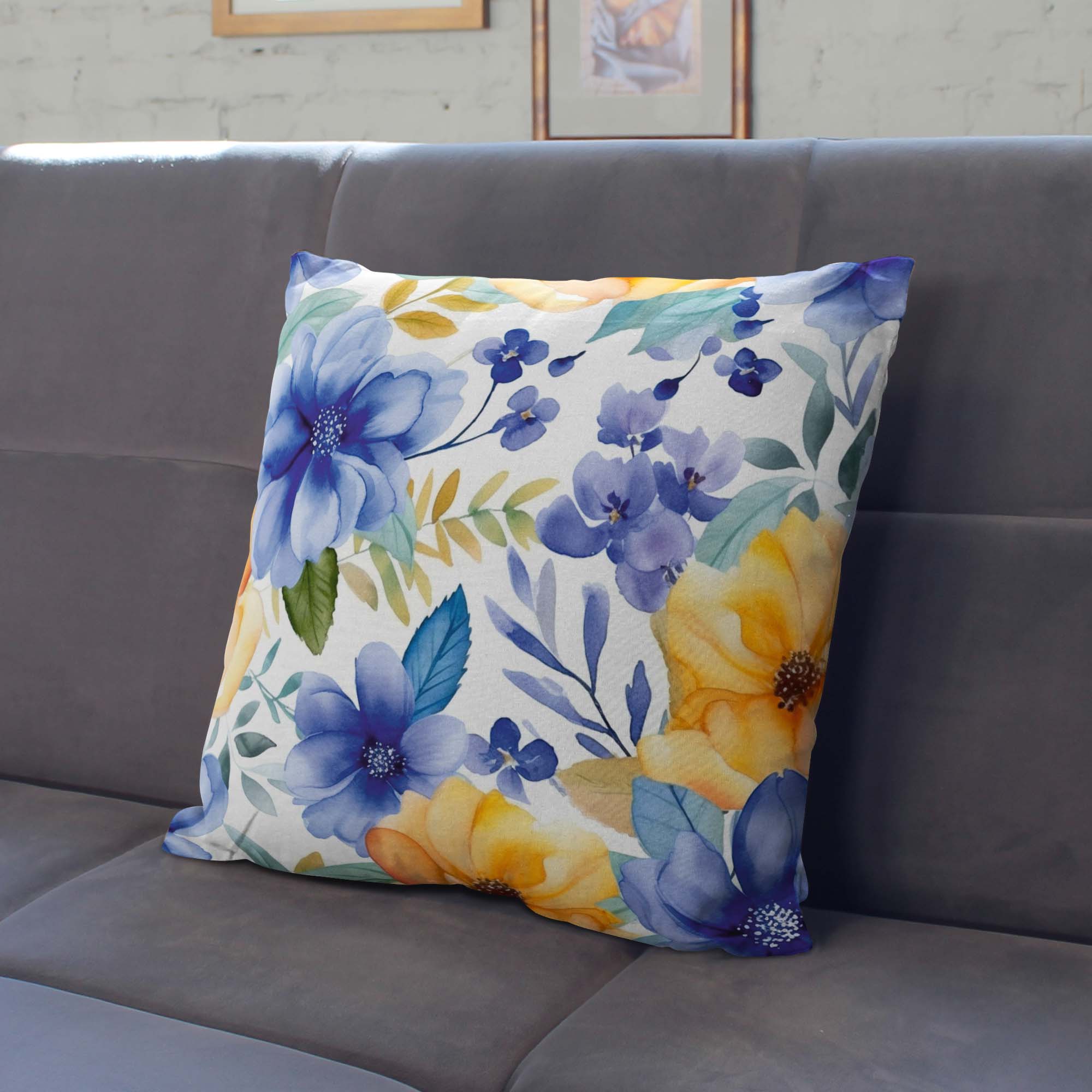 Poduszka Yellow and Blue Flowers