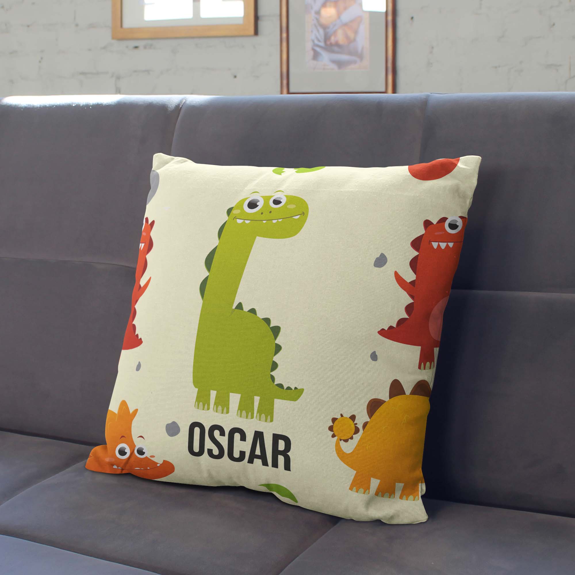 Poduszka Green Dinosaur PERSONALIZACJA