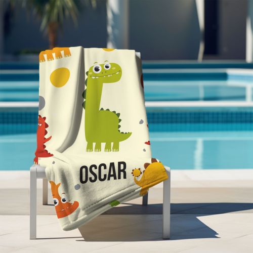 Ręcznik Green Dinosaur PERSONALIZACJA