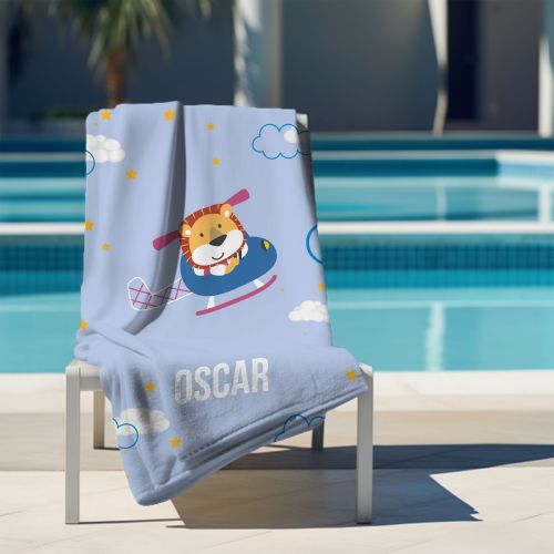 Ręcznik Lion in the Plane PERSONALIZACJA