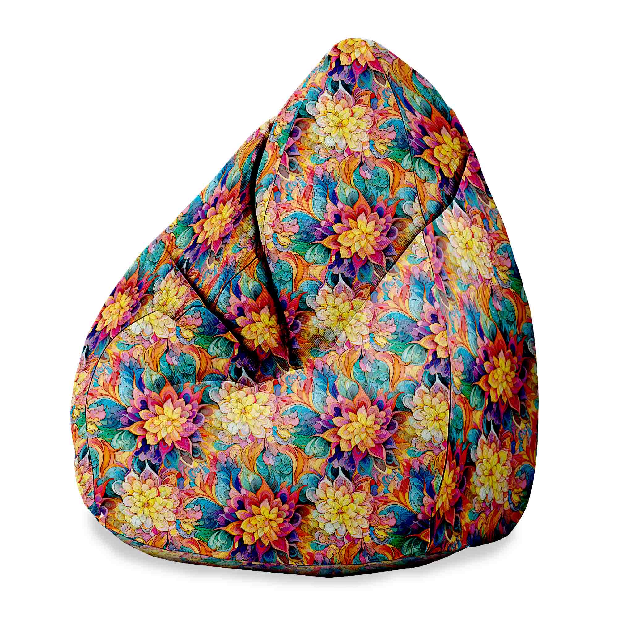 Puf Blotanical Floral Gemetric Pattern