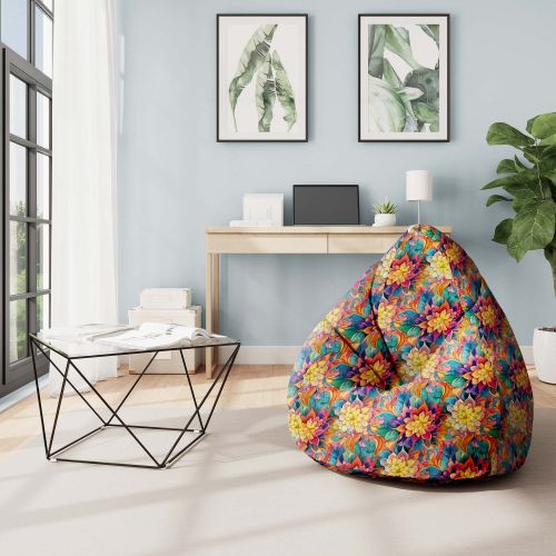 Puf Blotanical Floral Gemetric Pattern